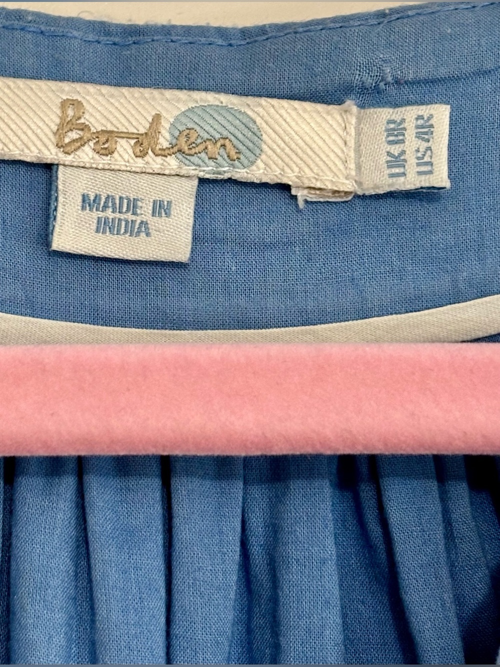 Boden 100% cotton Tiered Midi Dress with Embroidered Neckline, size 4 - Picture 4 of 9